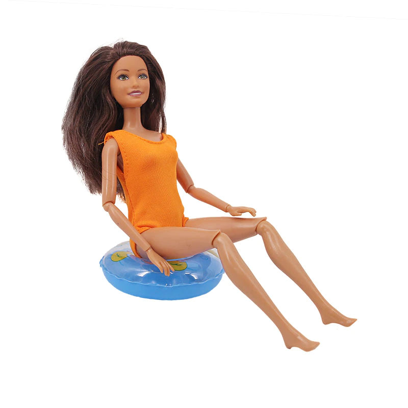 Schwimmringe 5 Stück Set für Barbie Blau Enten Muster Zubehör