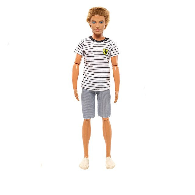 Ken und Barbie Kleider Paarweise Set Mode Casual Grau Weiss