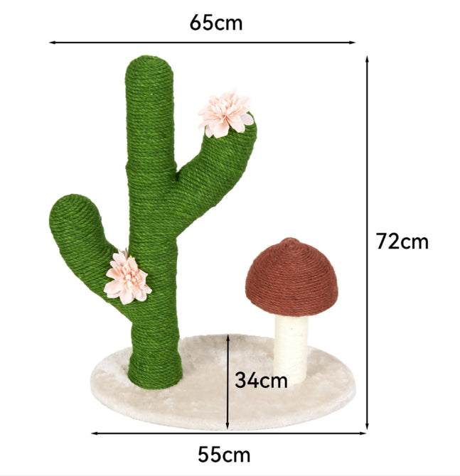 Katzenkratzbaum Kaktus inklusive Pilz mit Sisal-Seil