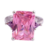 versilberter Ring mit Pink Topas - Gr. 63 / Size 10