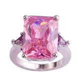 versilberter Ring mit Pink Topas - Gr. 63 / Size 10