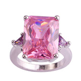 versilberter Ring mit Pink Topas - Gr. 52 / Size 6