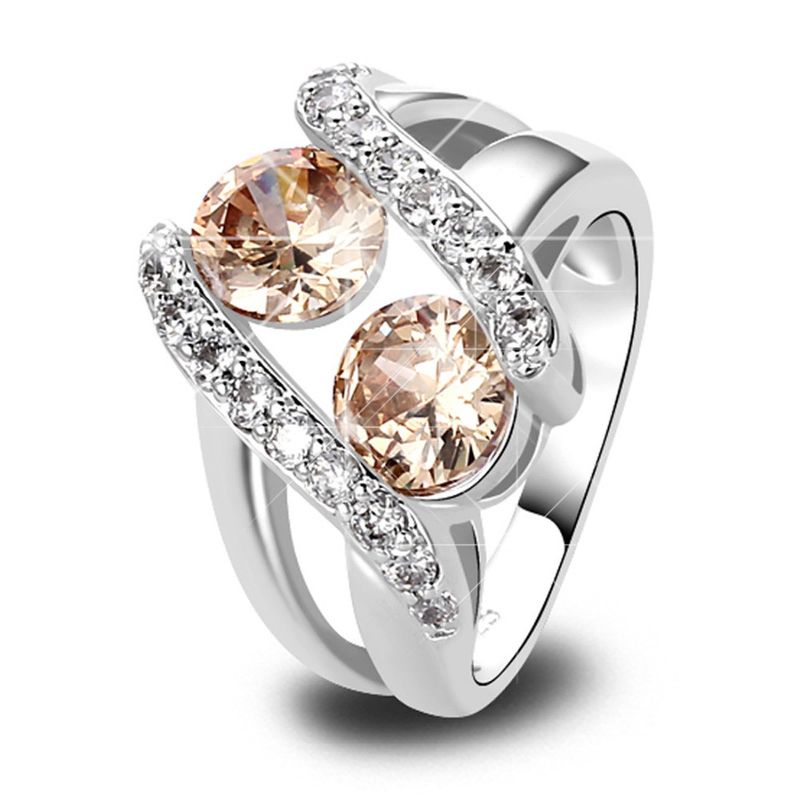 versilberter Ring mit Morganite - Gr. 62 / Size 10