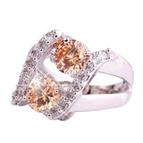 versilberter Ring mit Morganite - Gr. 62 / Size 10