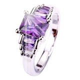 versilberter Ring mit Amethyst / Zirkonia - Gr. 52 / Size 6