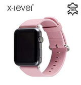 Apple Watch 44mm / 42mm Leder Armband inkl. Adapter Pink