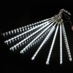 LED-Lichterkette Girlande Weihnachtslichter Meteor Regentropfen Weiss