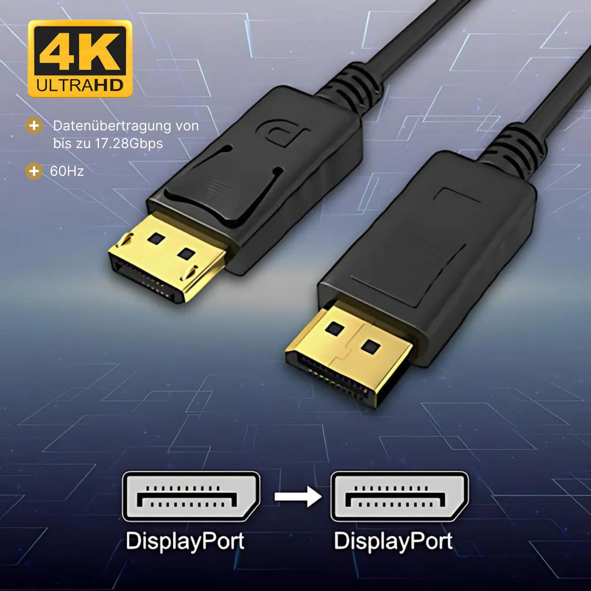 2m DP-Kabel Bildschirmkabel DisplayPort Kabel Monitoranschlusskabel