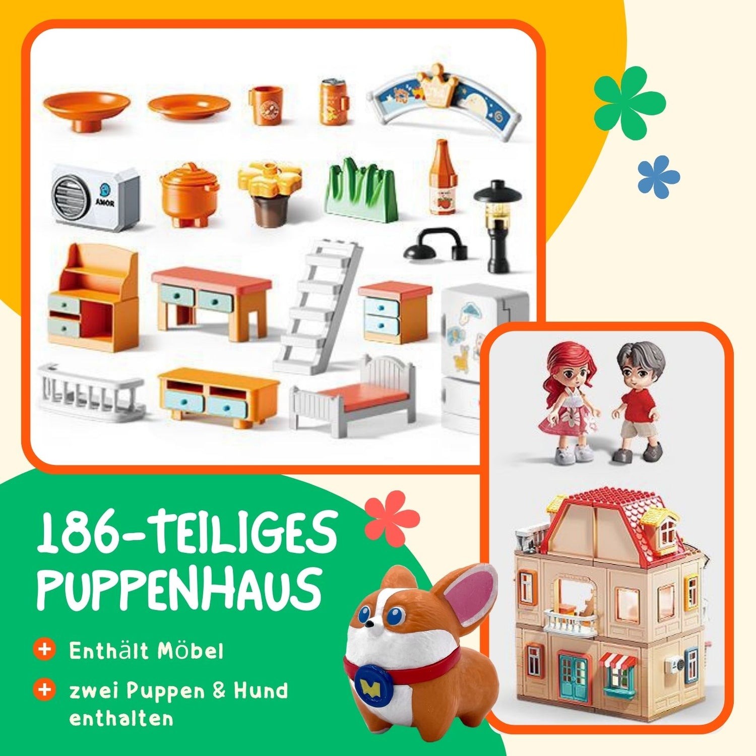 Puppen Haus Stube Möbel Spielzeug Spielhaus Villa Residenz Schloss