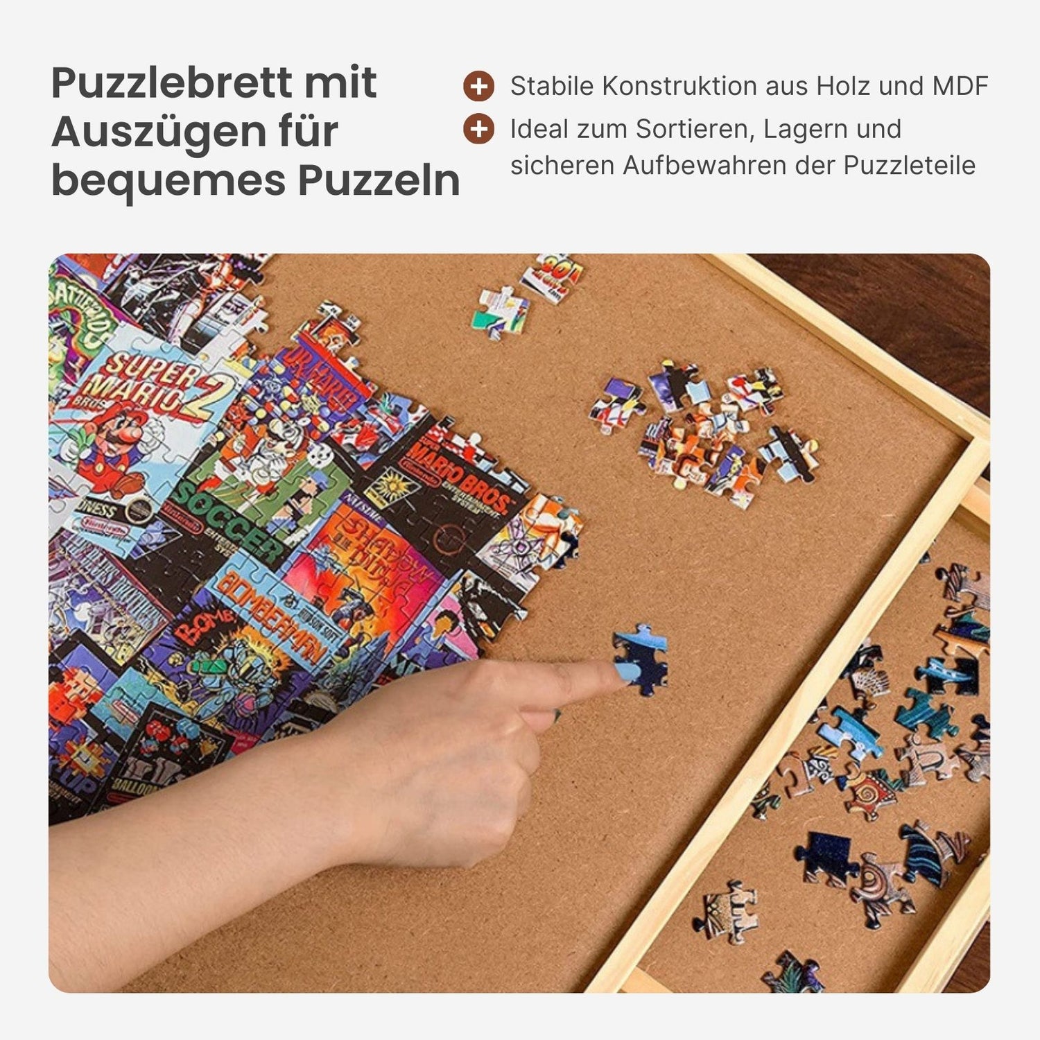 Puzzlebrett für 1000 Teile mit Auszügen Puzzletafel Puzzleunterlage