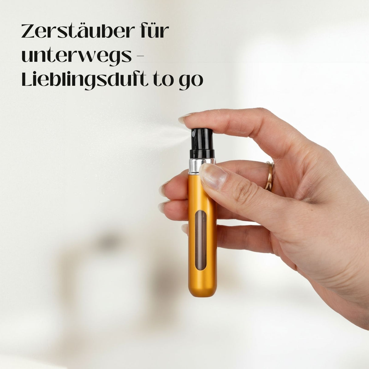 2er-Set Mini-Parfümzerstäuber 8ml Parfum Vaporisateur Matt-Goldig Silbrig