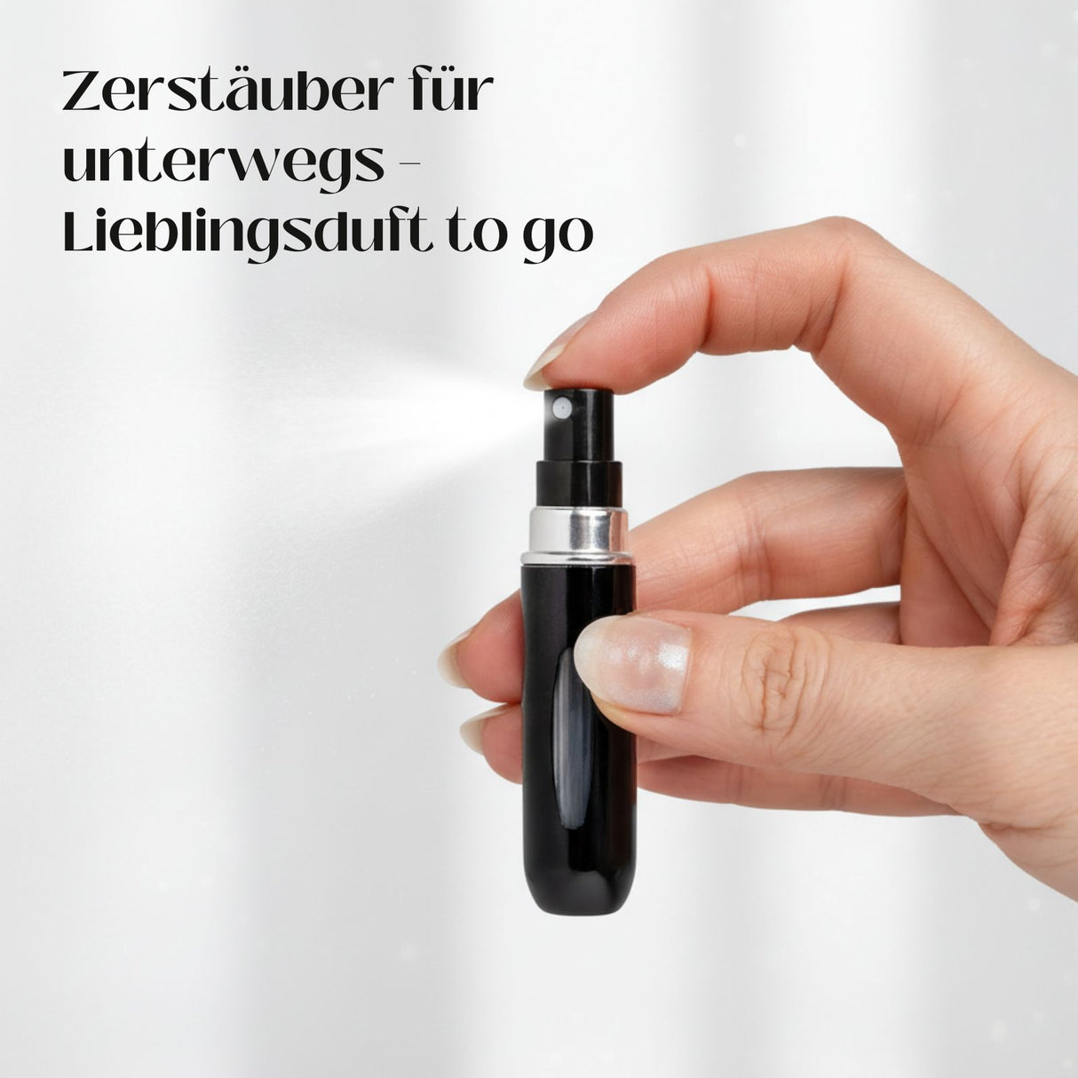 2er-Set Mini-Parfümzerstäuber 5ml Parfum Vaporisateur Matt-Goldig Schwarz