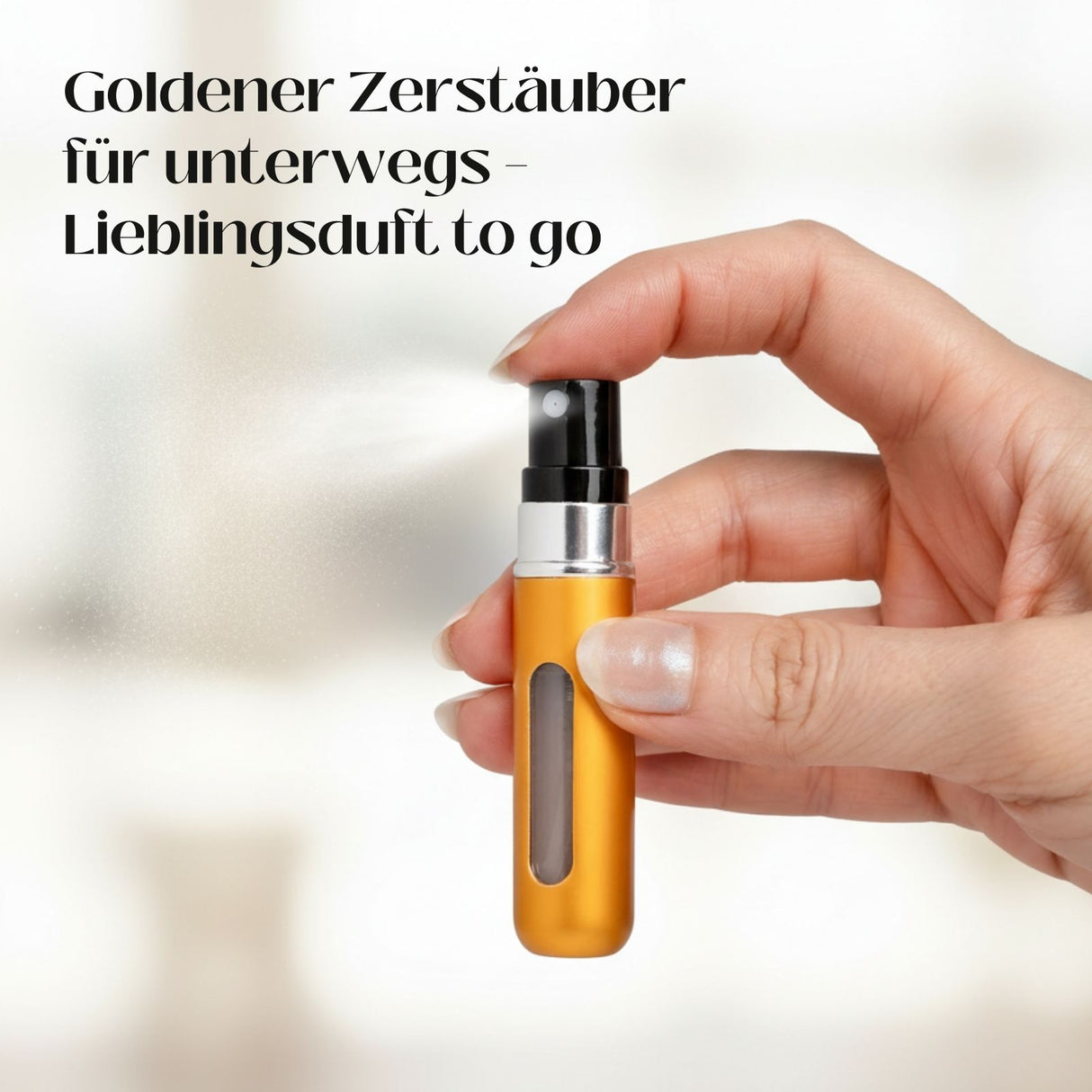 2er-Set Mini-Parfümzerstäuber 5ml Parfum Vaporisateur Goldig Matt-Goldig