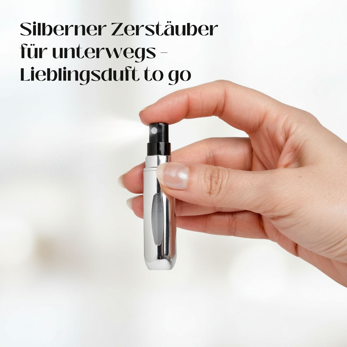 2er-Set Mini-Parfümzerstäuber 5ml Parfum Vaporisateur Silbrig
