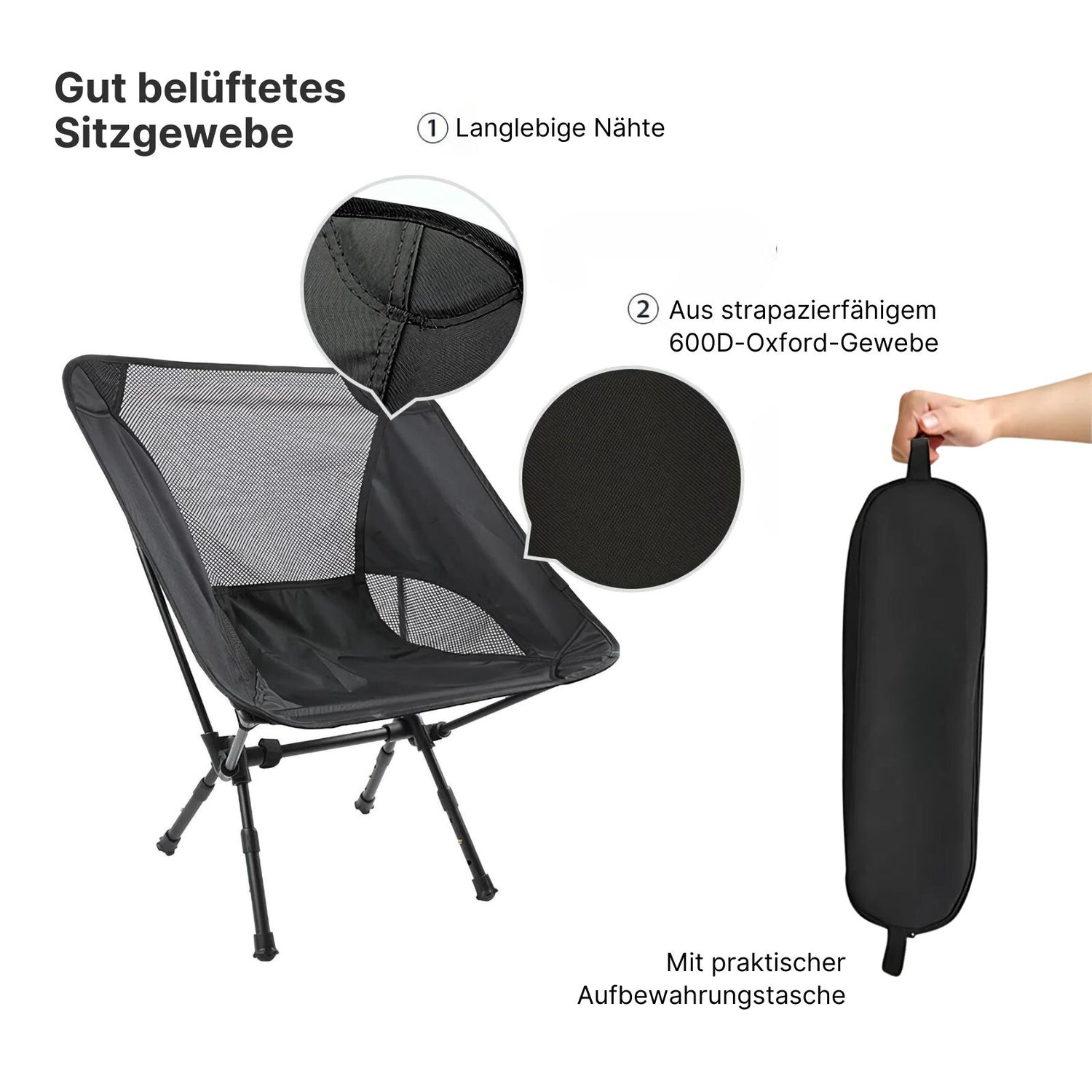 ablage für campingstuhl Campingstuhl Outdoor-Stuhl Strandstuhl Klappstuhl – Hermex.ch