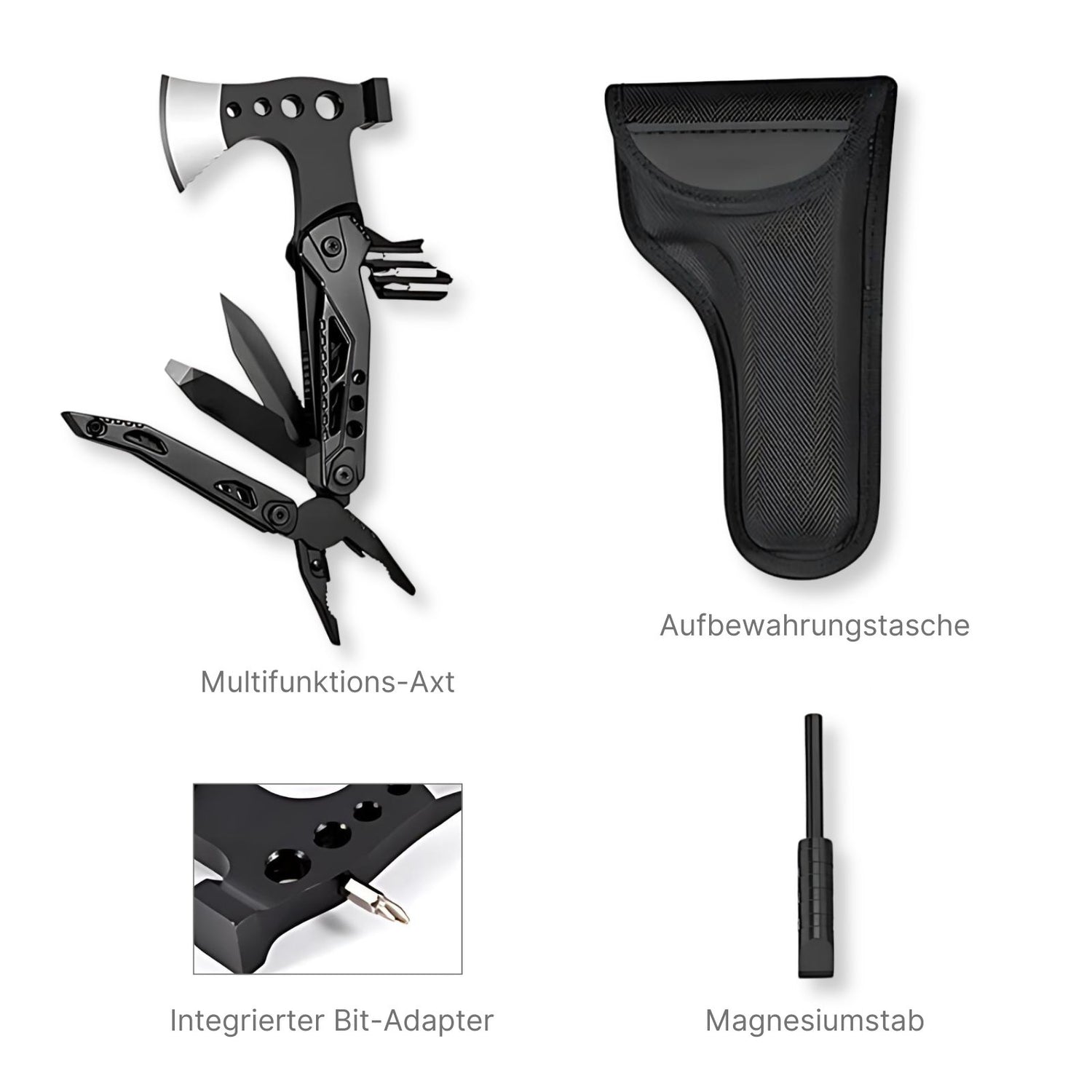 15in1 Multifunktions-Axt Multi-Tool-Beil Hammer Zange Messer Schrauben –