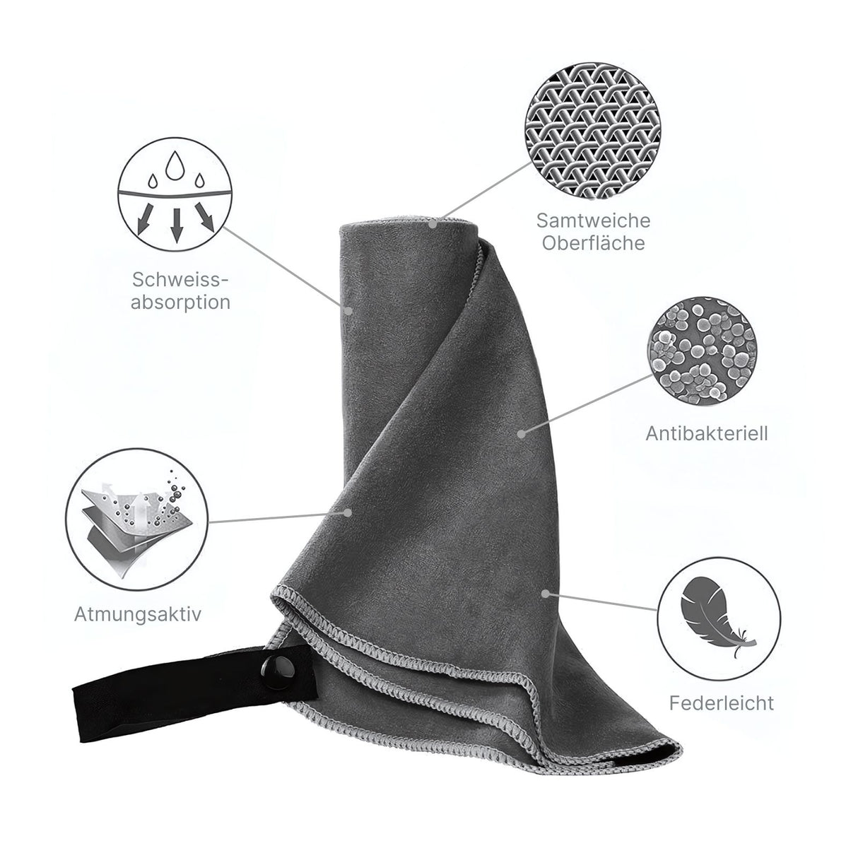 Fitnesshandtuch Mikrofaser-Sporthandtuch Strandtuch Badetuch