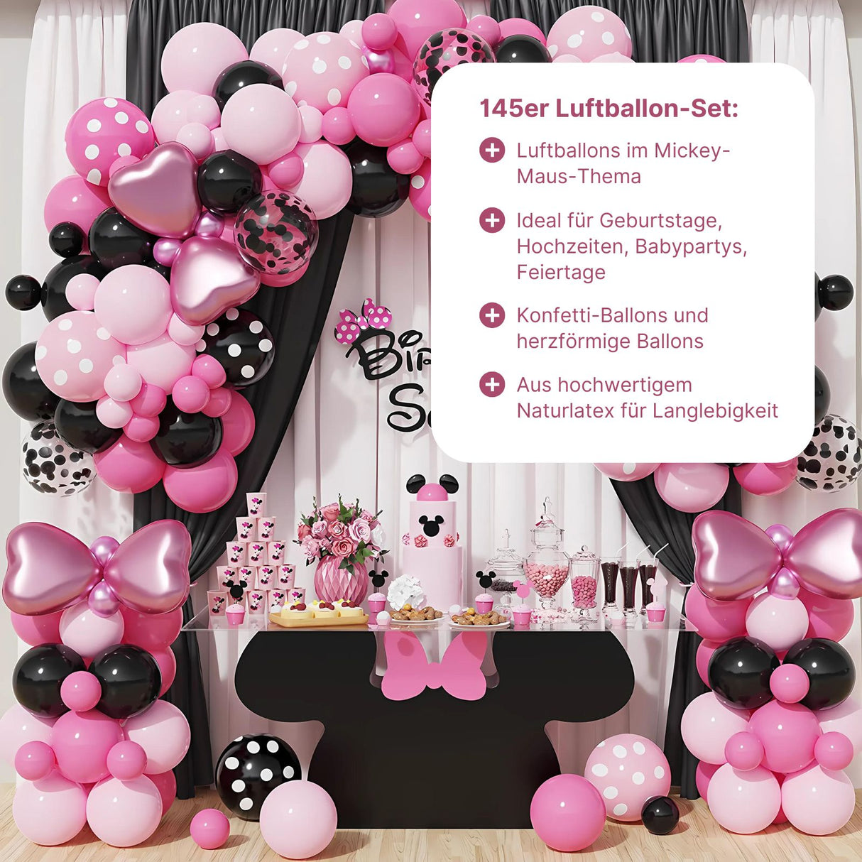 145er Set Party-Luftballons Geburtstagsballons Ballonbogen Luftballons Ballongirlande
