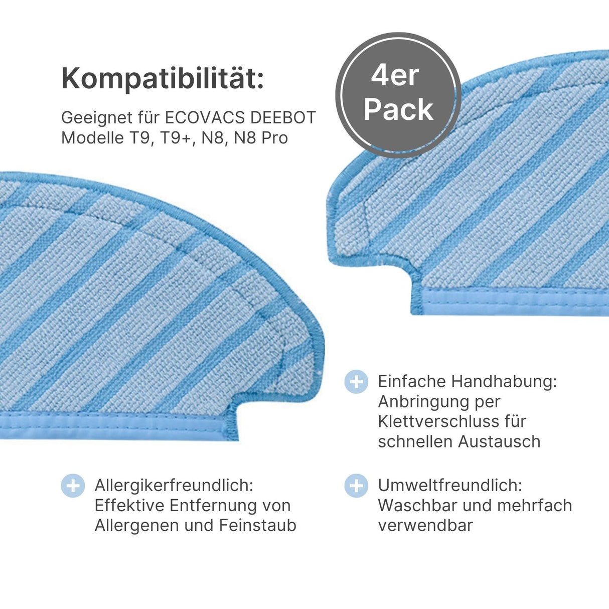 Alternative Wischtücher zu ECOVACS DEEBOT T9 T9+ N8 N8 Pro