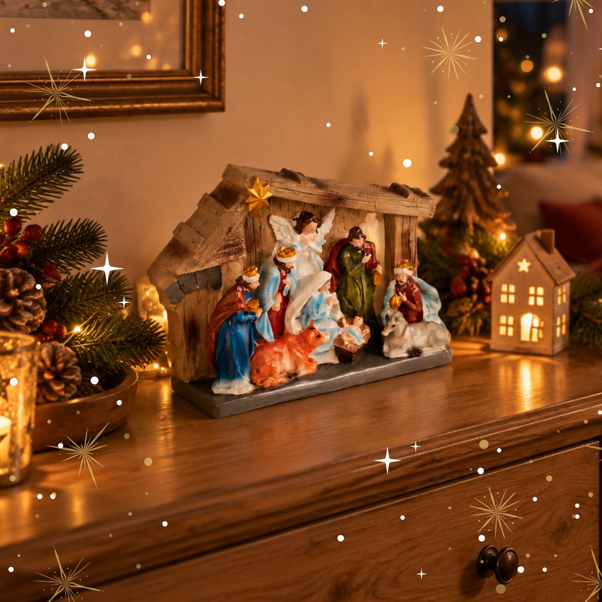 Weihnachtskrippe Weihnachtsstall Krippe Weihnachtsdekoration