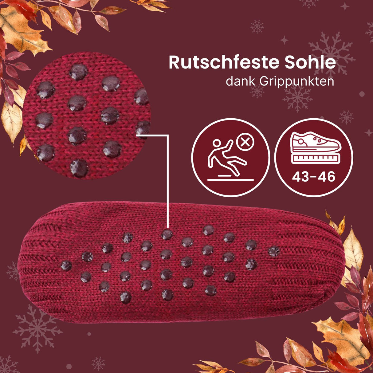 Hausschuhe Gr. 43-46 Wintersocken Fuzzy-Socken Pantoffeln Kuschelsocken