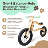 Baby Balance Bike 3 in 1 Lauflernrad Laufrad Kinderfahrrad aus Holz