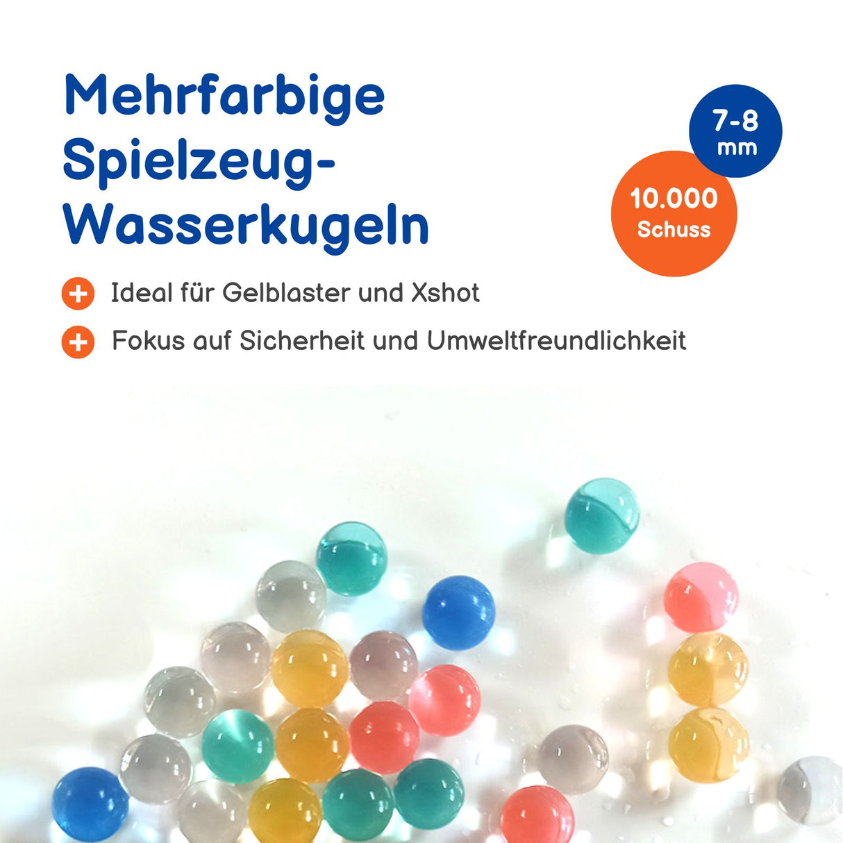 Wasserabsorbierende Spielzeuggewehr-Kugeln Gel-Munition für Gelblaster und Xshot