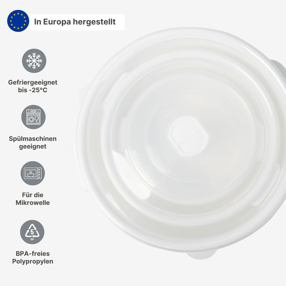 3er-Set Aufbewahrungsdosen Mikrowellendosen Gefrierdosen Vorratsdosen