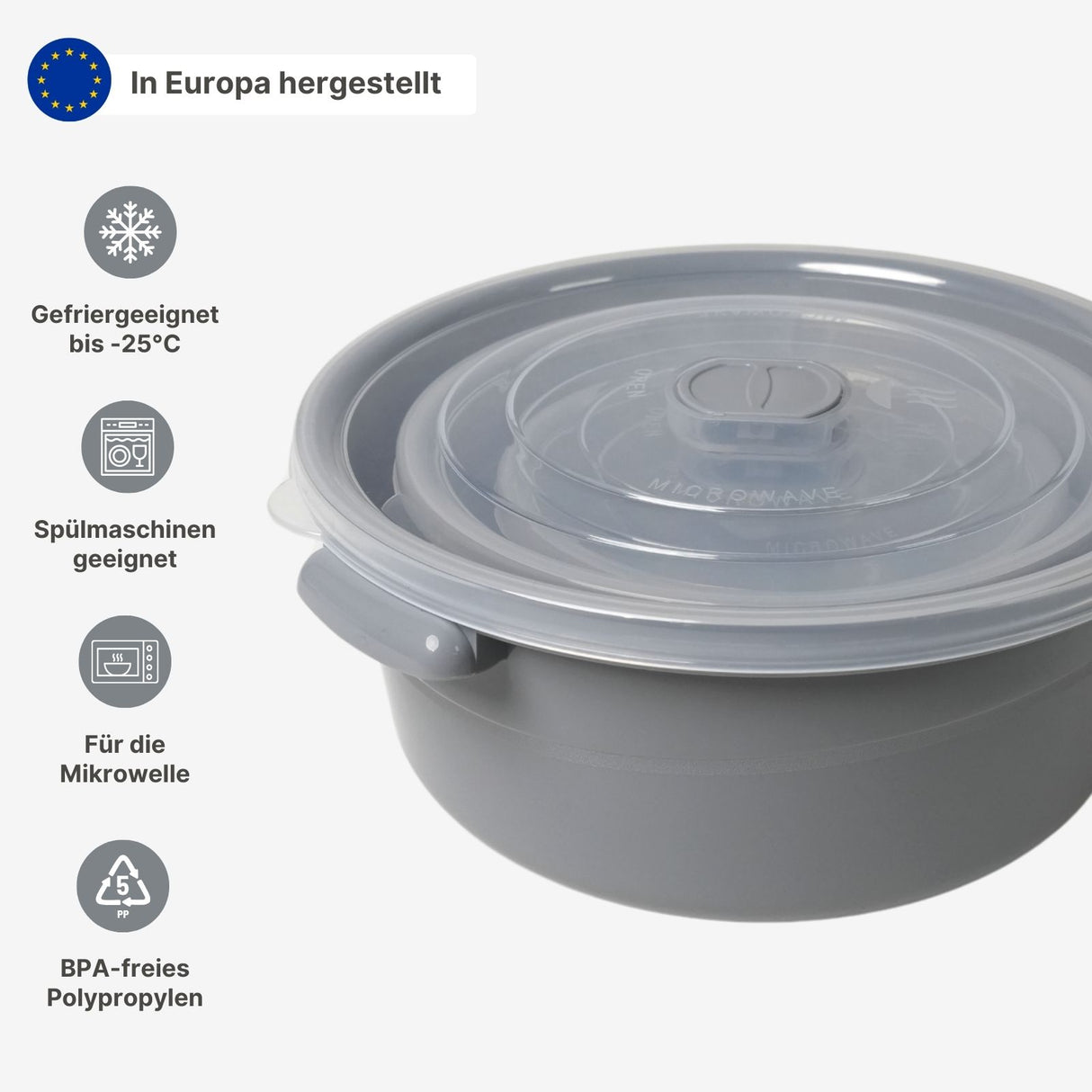 3er-Set Aufbewahrungsdosen Mikrowellendosen Vorratsdosen Gefrierdosen