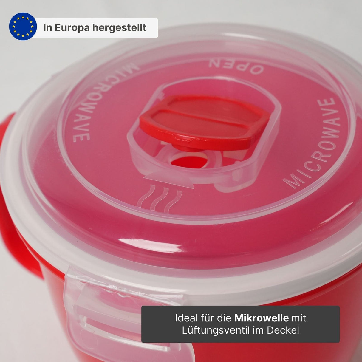 Mikrowellen-Tasse mit Henkel Mikrowellen-Becher Lunchbecher Suppen-Mug