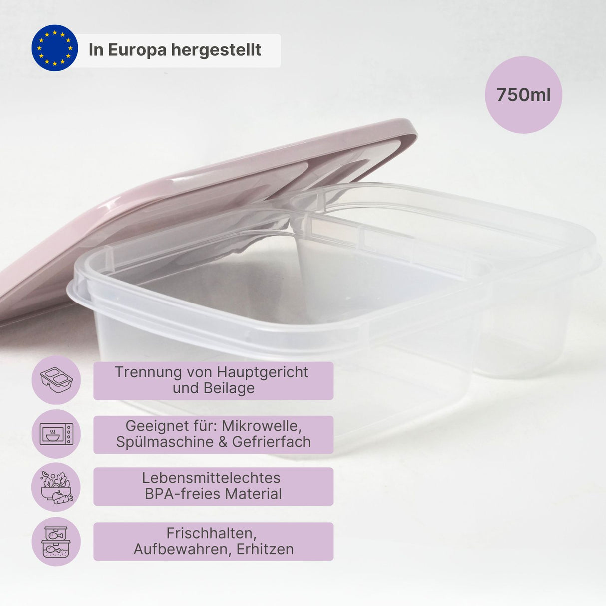 Lunchbox Vorratsdose Aufbewahrungsbox Meal-Prep Box Frischhaltedose