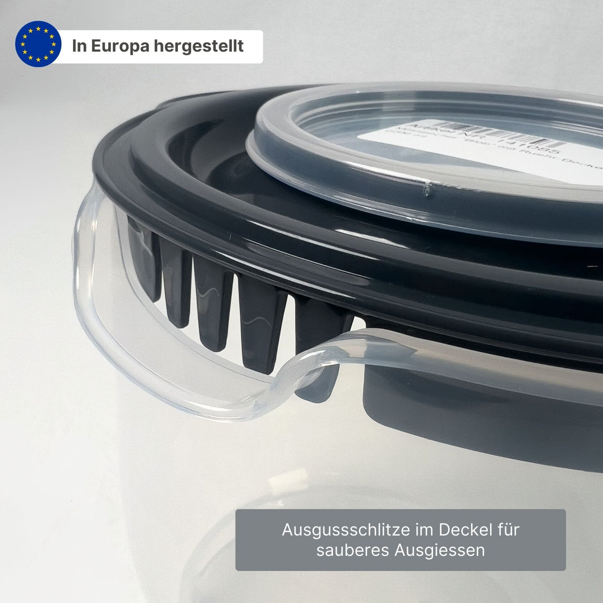 Messbecher mit Rühr-Deckel Rührbecher Messbehälter Messkanne