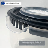 Messbecher mit Rühr-Deckel Rührbecher Messbehälter Messkanne