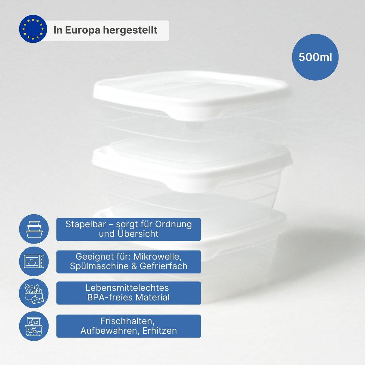 3er-Set Frischhaltedosen Gefrierdosen Vorratsdosen Aufbewahrungsdosen