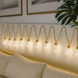 LED-Hanfseil-Lichterkette Lampe Gartenbeleuchtung Solar-Leuchtkette