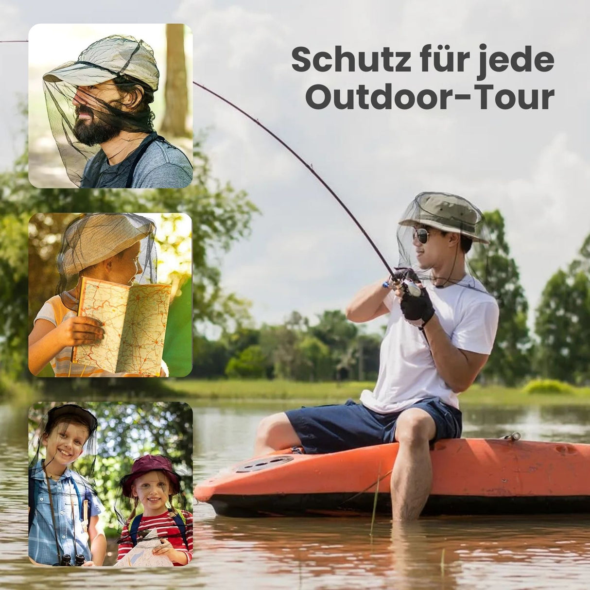 Moskitonetz Mückenschutz Kopfnetz Insektenschutznetz Netzhaube