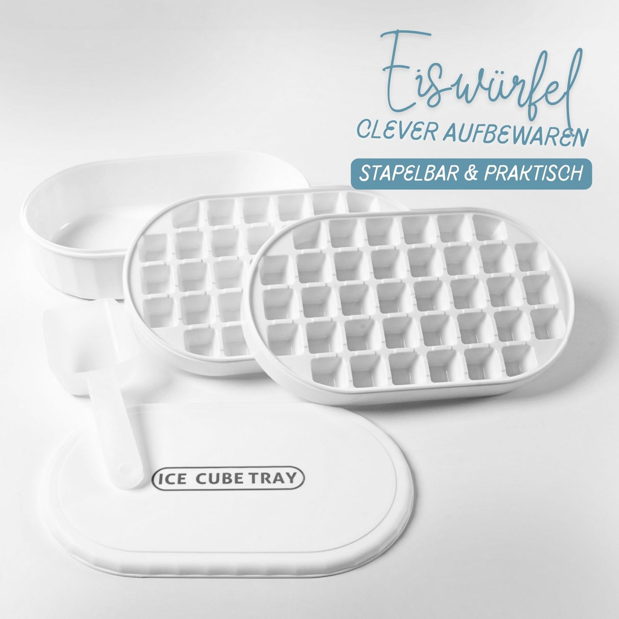 Eiswürfelform mit Aufbewahrungsbox Eiswürfelschale Eiswürfel-Maker-Set