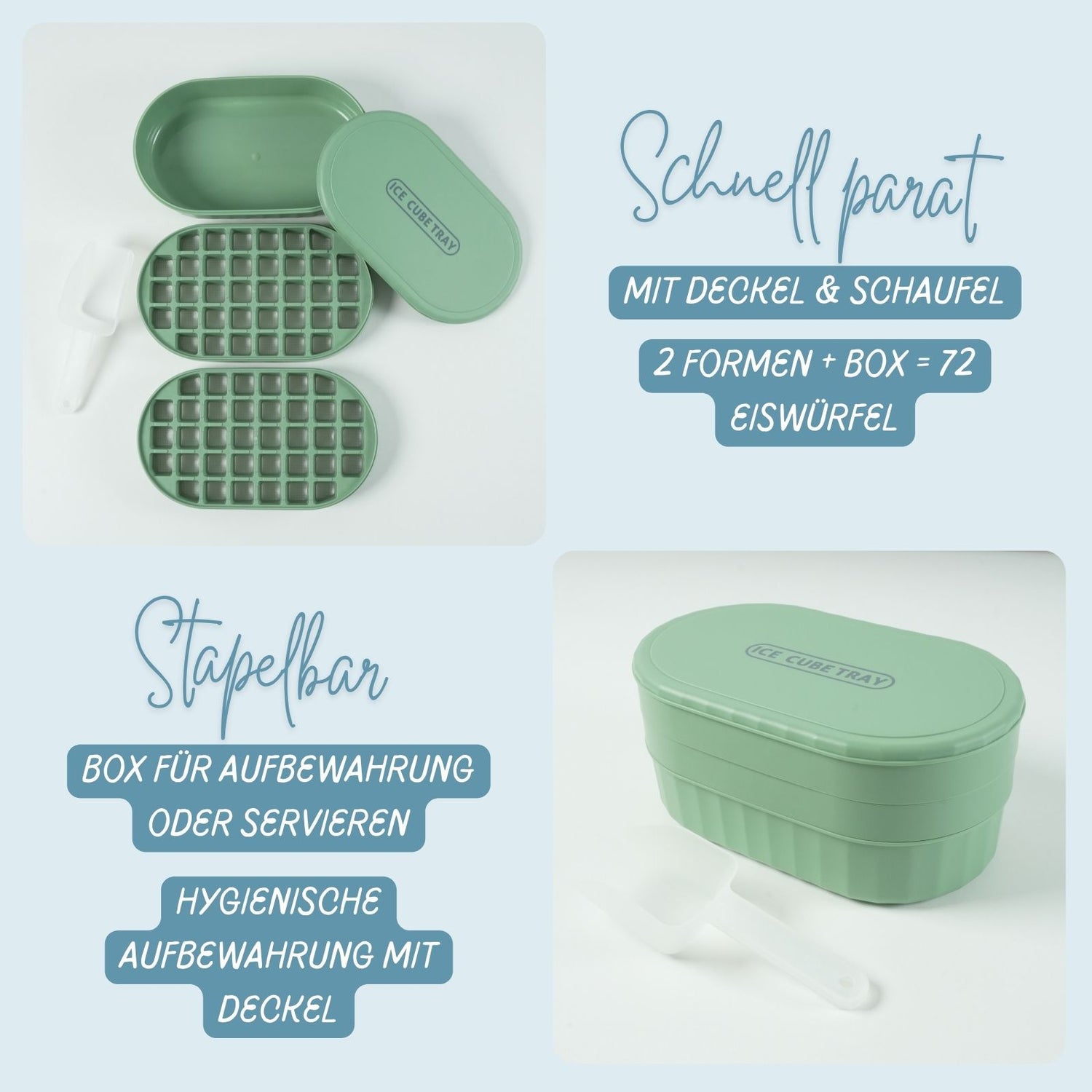 eiswürfel aufbewahrung Eiswürfelform mit Aufbewahrungsbox Eiswürfel-Maker-Set Eiswürfelschale – Hermex.ch