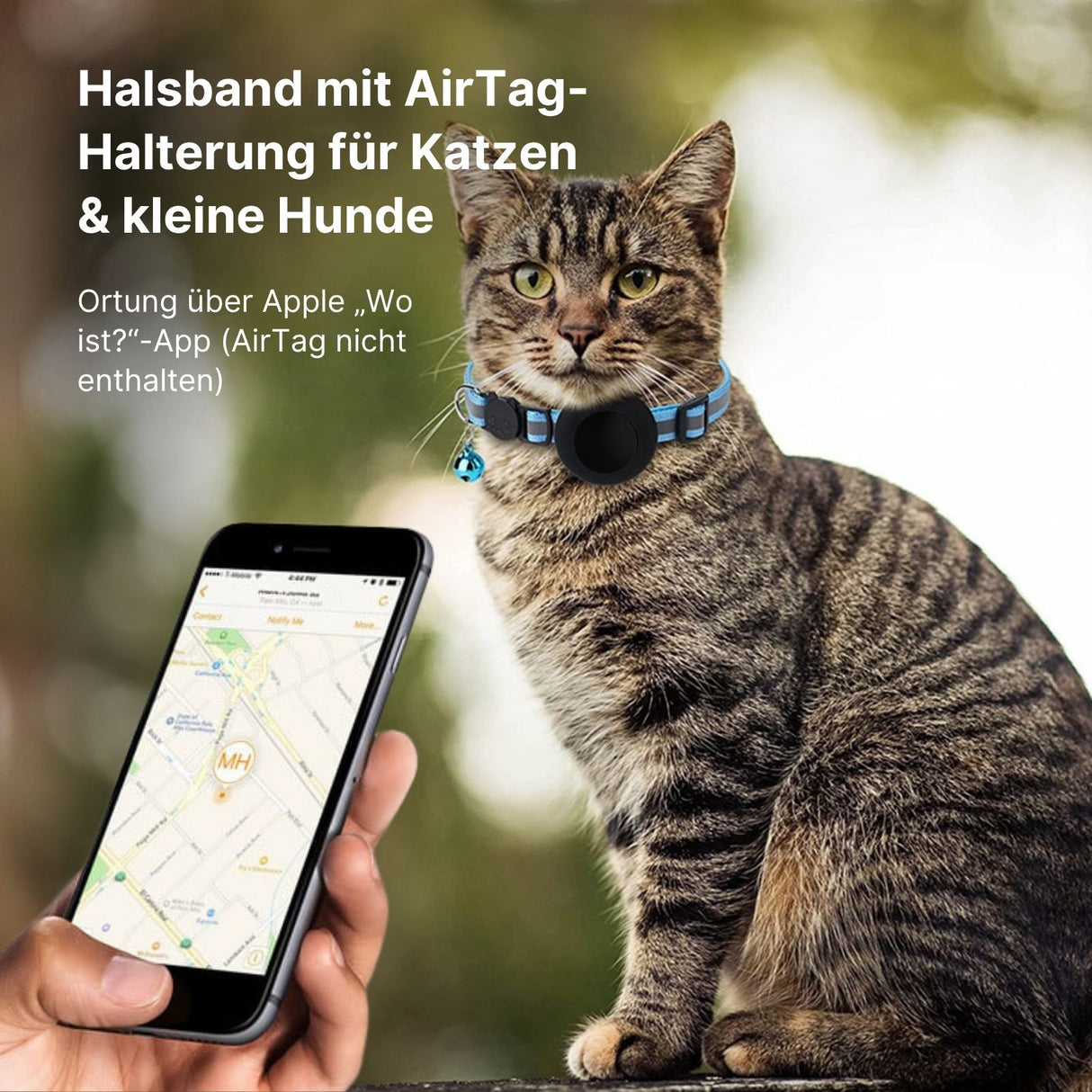 Katzenhalsband mit Airtag-Halterung Halsband Hundehalsband
