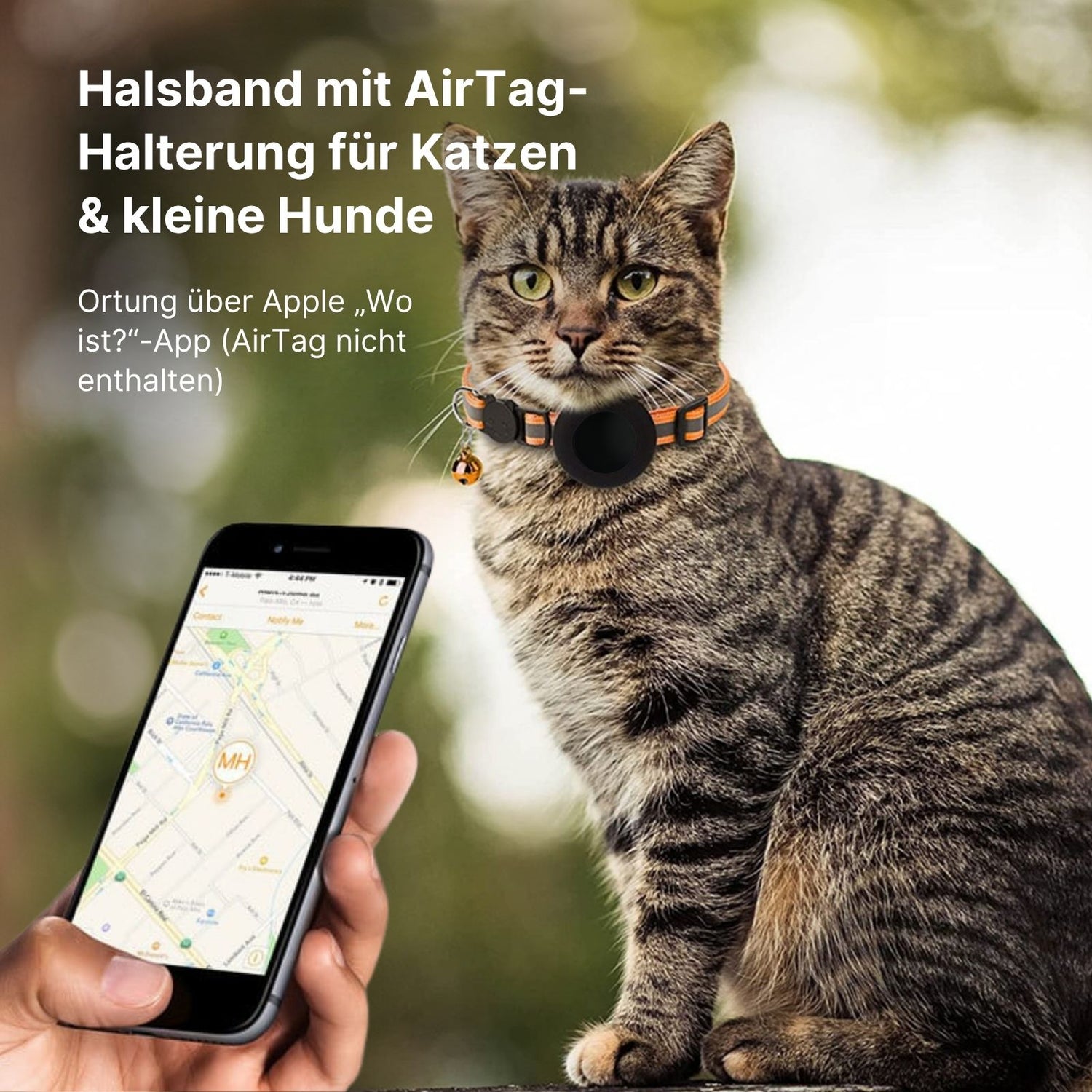 Katzenhalsband mit Airtag-Halterung Hundehalsband Halsband