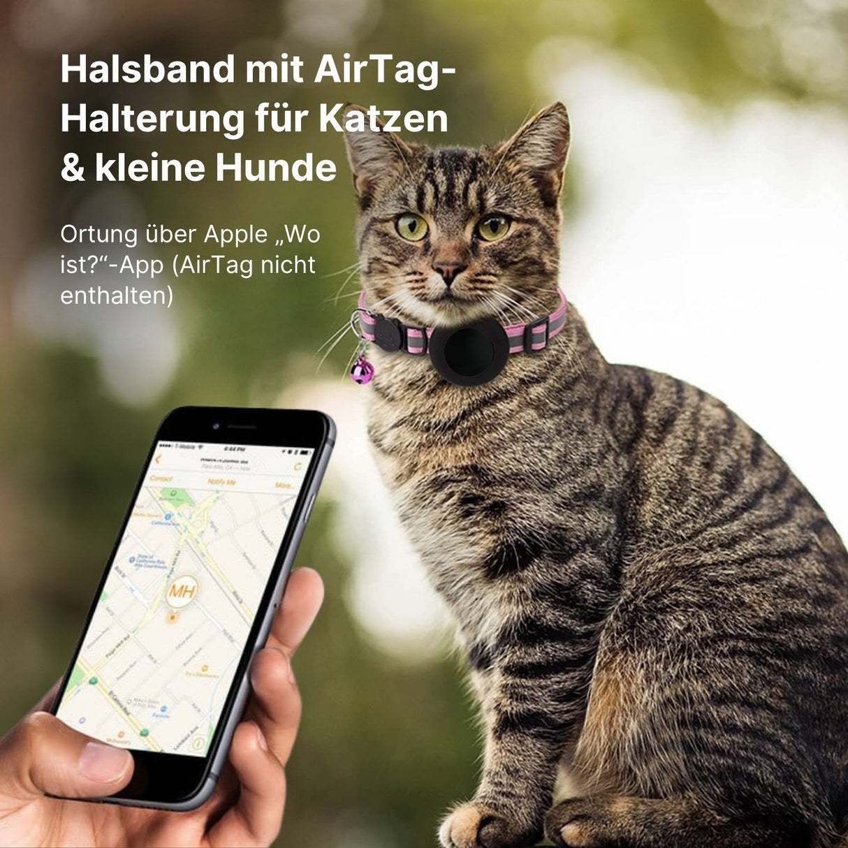Hundehalsband mit Airtag-Halterung Katzenhalsband Halsband