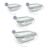 4er-Set Glas-Vorratsbehälter Frischhaltedosen Vorratsdosen Behälter