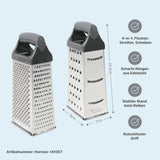 2er-Set Edelstahl-Küchenreiben L & XL Gemüsereiben Vierkantreiben