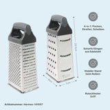 4er-Set Edelstahl-Gemüsereiben L & XL Küchenreiben Handreiben