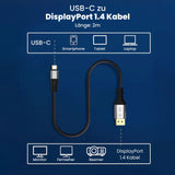 USB-C zu DP Anschluss 2m USB-Typ-C zu DP Kabel USB-C zu DisplayPort