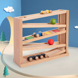 Holz-Rollbahn Kinderspielzeug Holzspielzeug Kugelbahn Murmelbahn