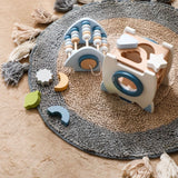 5in1-Aktivitäts-Holzrakete Kinderspielzeug Raumschiff Motorikspielzeug