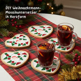 DIY-Mosaik-Bastelset Weihnachtsmann Mosaik-Untersetzer Herz-Untersetzer
