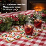 DIY-Mosaik-Bastelset Rentier Mosaik-Untersetzer Quadrat-Untersetzer
