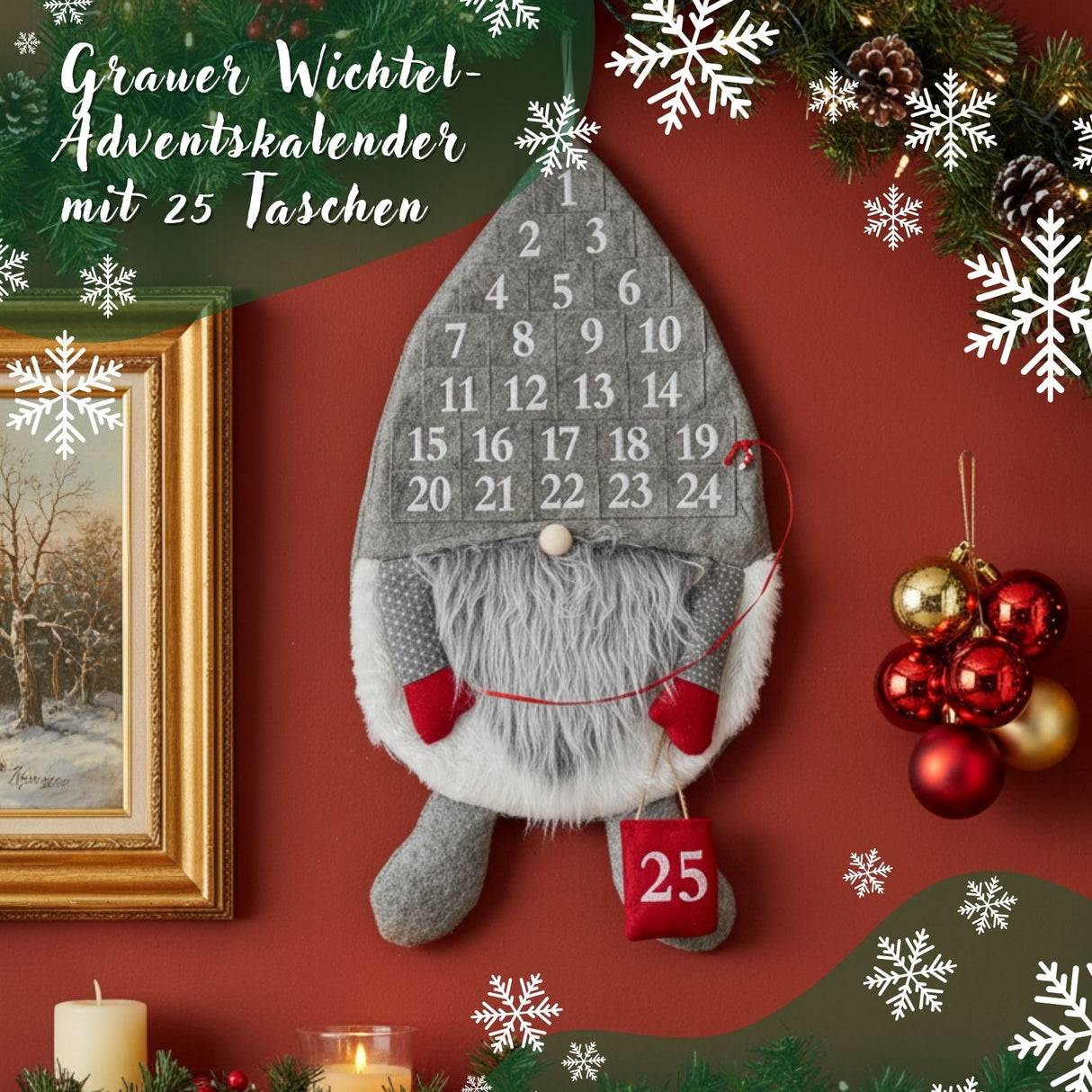 Adventskalender Wichtel Filz-Adventskalender Weihnachtskalender